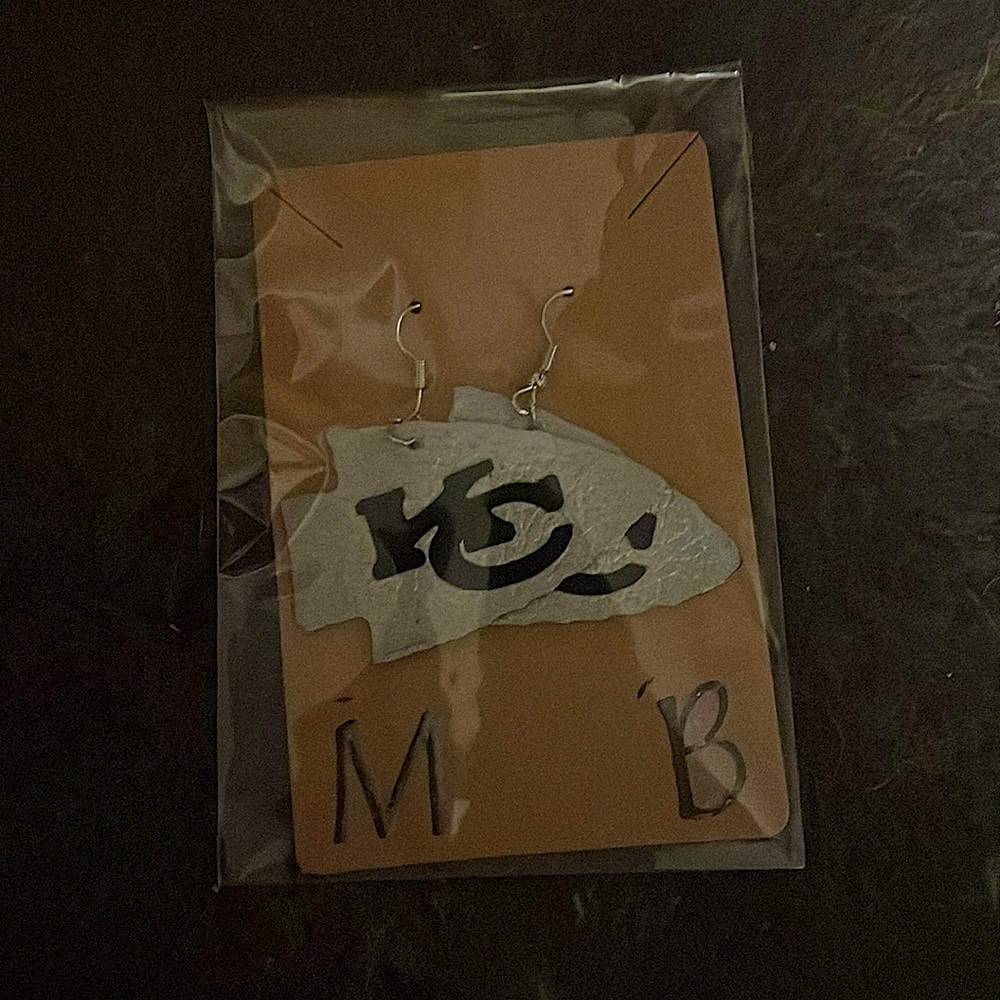 One of a kind Kansas City Chiefs earrings! Silver and black! Brand new !
